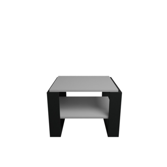 Tavolino Basso Da Salotto Moderno 63x54x45 Axel Bianco E Antracite