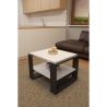 Tavolino Basso Da Salotto Moderno 63x54x45 Axel Bianco E Antracite