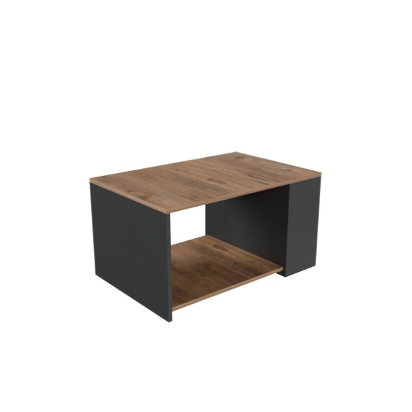 Tavolino Salotto Moderno 60x90 Vani Laterali Zeno Rovere E Antracite
