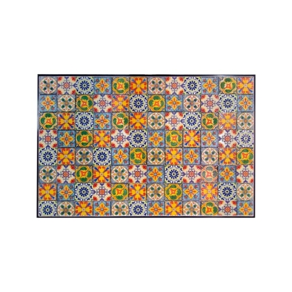 Set Tavolo Maioliche Rettangolare 120x80 Con 4 Sedie Pieghevoli Kos