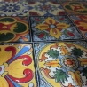 Set Tavolo Maioliche Rettangolare 120x80 Con 4 Sedie Pieghevoli Kos