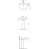 Lavabo 485 x 600 mm con colonna o semicolonna Karla RAK Ceramics KAWB00004