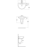 Lavabo 485 x 600 mm con colonna o semicolonna Karla RAK Ceramics KAWB00004