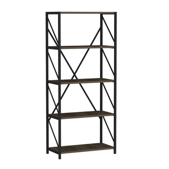 Libreria Industrial 5 Ripiani 64x30x150 Frida Noce