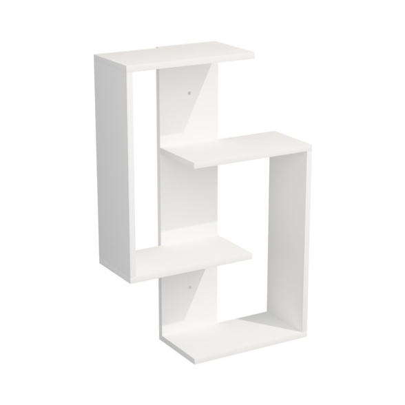Libreria Sospesa 4 Mensole 60x20x90 Design Moderno Alain Bianca