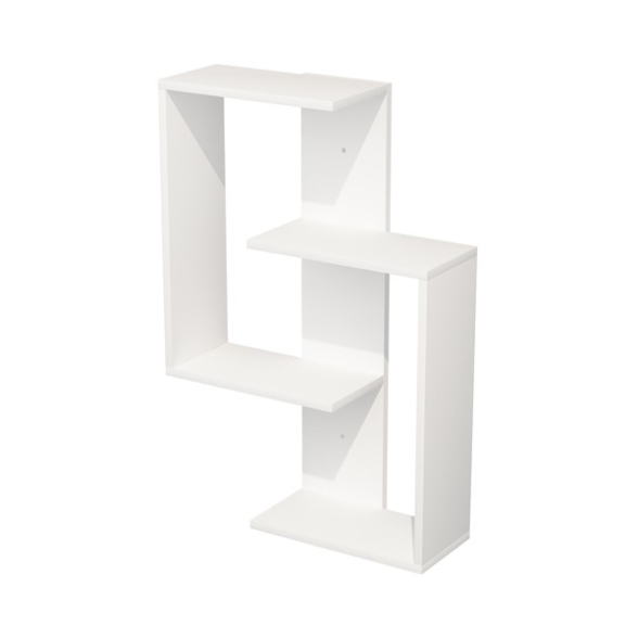 Libreria Sospesa 4 Mensole 60x20x90 Design Moderno Alain Bianca
