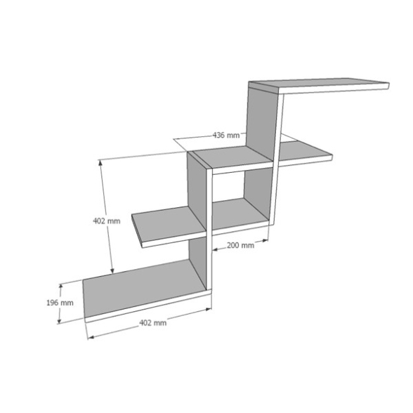 Mensola Sospesa Design A Scala 104x20x64 Reno Bianca