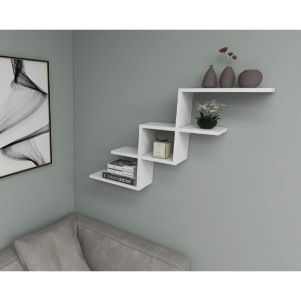 Mensola Sospesa Design A Scala 104x20x64 Reno Bianca