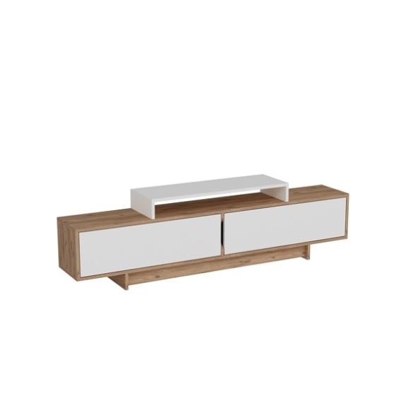 Mobile TV Da Terra 180 Cm 2 Ante E Vano Decoder Gioia Rovere Bianco