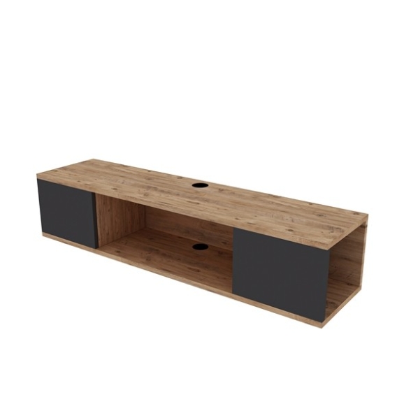 Mobile TV Sospeso 120x30x25 Con Vano Decoder Alisa Rovere E Antracite