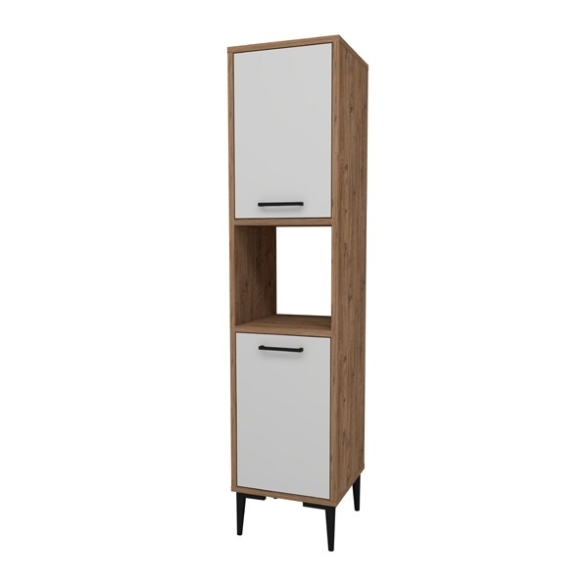 Colonna Multiuso Da Cucina 2 Ante Vano Centrale Adel Rovere E Bianco