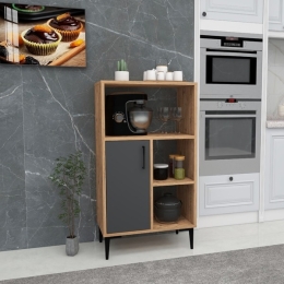 Mobile Da Cucina Multifunzione Dispensa Kion Rovere E Antracite 