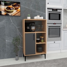 Mobile Da Cucina Multifunzione Dispensa 60x35x109 Kion Rovere E Antracite