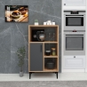Mobile Da Cucina Multifunzione Dispensa Kion Rovere E Antracite 