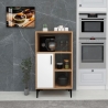 Mobile Da Cucina Multifunzione Dispensa 60x35x109 Kion Rovere E Bianco