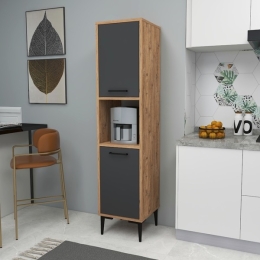 Colonna Multiuso Cucina 2 Ante E Vano Centrale Adel Rovere E Antracite