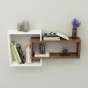 Mensola Sospesa 2 Vani A Cubo 87x15x44 Dante Noce Chiaro E Bianco