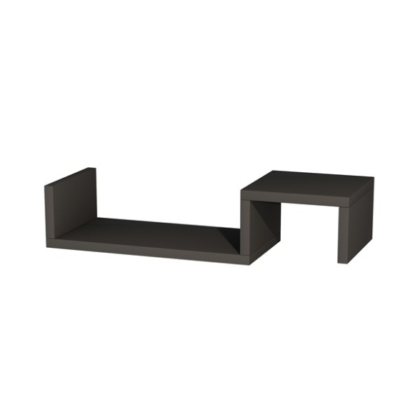 Mensola Sospesa Design A Onda 56x20x12 Moros Antracite