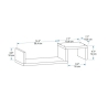 Mensola Sospesa Design A Onda 56x20x12 Moros Noce Chiaro