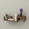 Mensola Sospesa Design A Onda 56x20x12 Moros Noce Chiaro