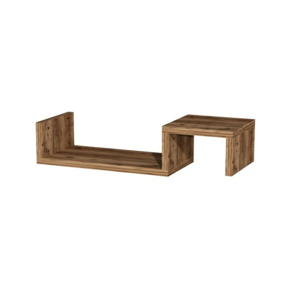 Mensola Sospesa Design A Onda 56x20x12 Moros Noce Chiaro