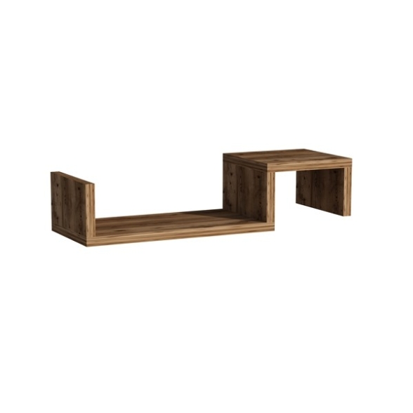 Mensola Sospesa Design A Onda 56x20x12 Moros Noce Chiaro