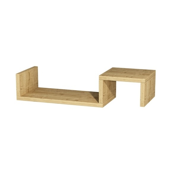 Mensola Sospesa Design A Onda 56x20x12 Moros Rovere Chiaro