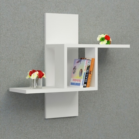Mensola Sospesa Design Moderno 1 Vano 68x20x60 Amanda Bianca