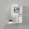 Mensola Sospesa Design Moderno 2 Vani 45x24x60 Linda Bianca