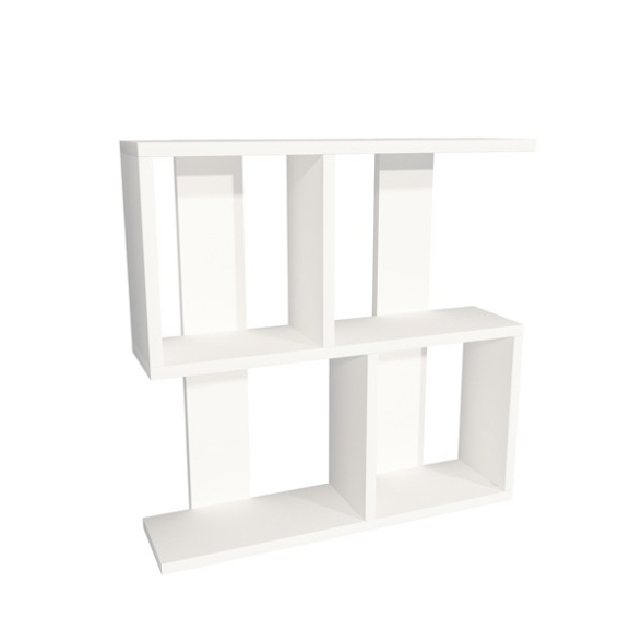 Mensola Sospesa Design Moderno 4 Vani 50x20x45 Pelagius Bianca