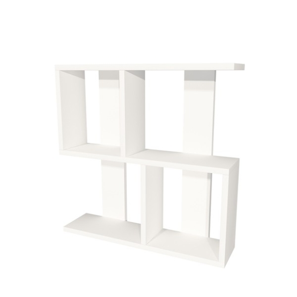 Mensola Sospesa Design Moderno 4 Vani 50x20x45 Pelagius Bianca