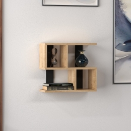Mensola Sospesa Design Moderno 4 Vani Pelagius Rovere Chiaro Antracite