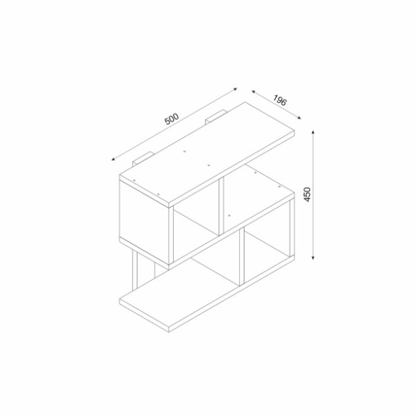 Mensola Sospesa Design Moderno 4 Vani Pelagius Rovere Chiaro Antracite