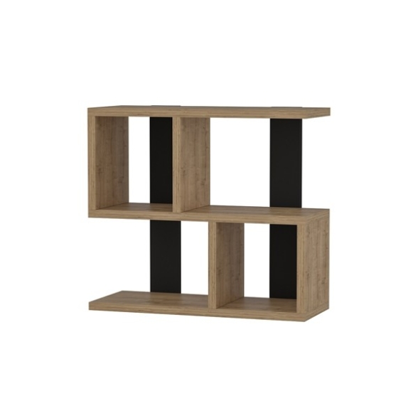 Mensola Sospesa Design Moderno 4 Vani Pelagius Rovere Chiaro Antracite