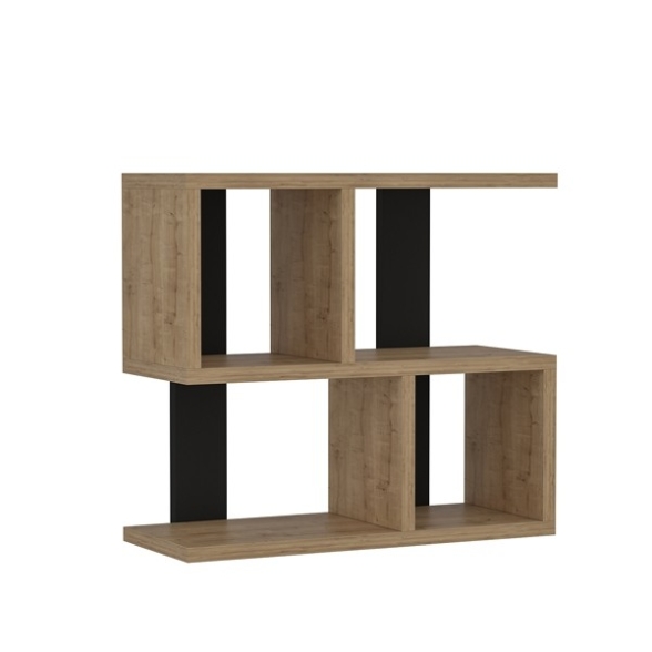 Mensola Sospesa Design Moderno 4 Vani Pelagius Rovere Chiaro Antracite