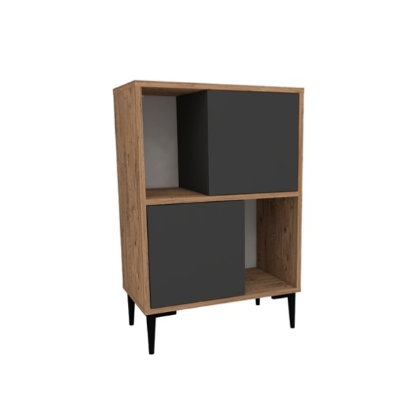 Mobile Da Cucina Multiuso Dispensa 60x35x90 Nikla Rovere E Antracite