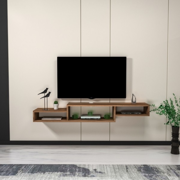 Mobile TV Sospeso 155x30x23 Con Vani A Giorno Lorenza Noce Chiaro