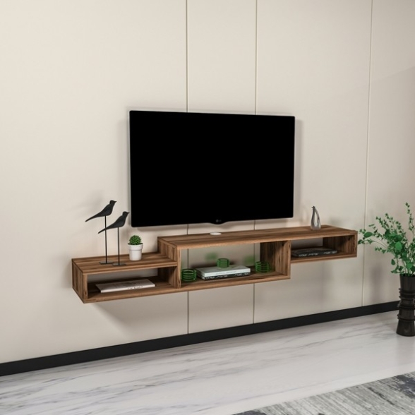Mobile TV Sospeso 155x30x23 Con Vani A Giorno Lorenza Noce Chiaro