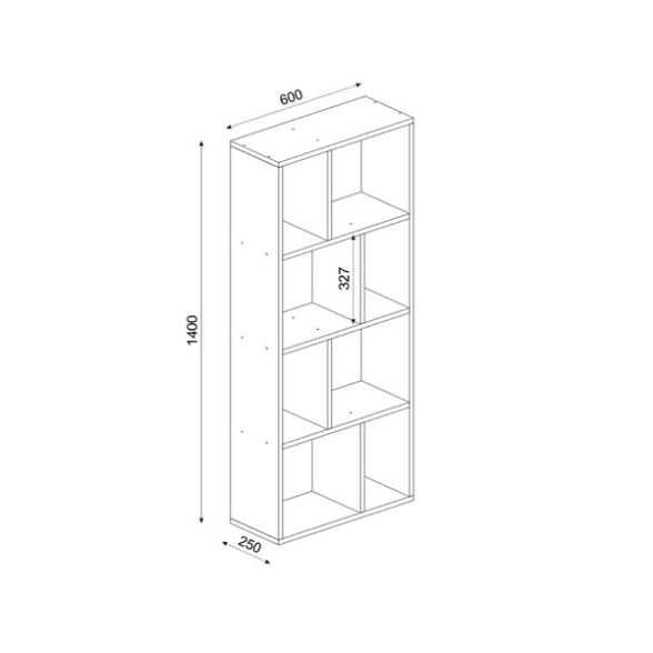 Libreria Moderna 60x25x140 Tuco Rovere Chiaro E Antracite