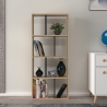 Libreria Moderna 60x25x140 Tuco Rovere Chiaro E Antracite
