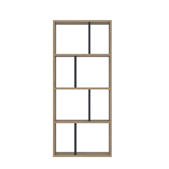 Libreria Moderna 60x25x140 Tuco Rovere Chiaro E Antracite