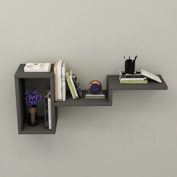 Mensola Sospesa Design Moderno 78x20x33 Berry Antracite