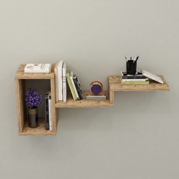 Mensola Sospesa Design Moderno 78x20x33 Berry Rovere