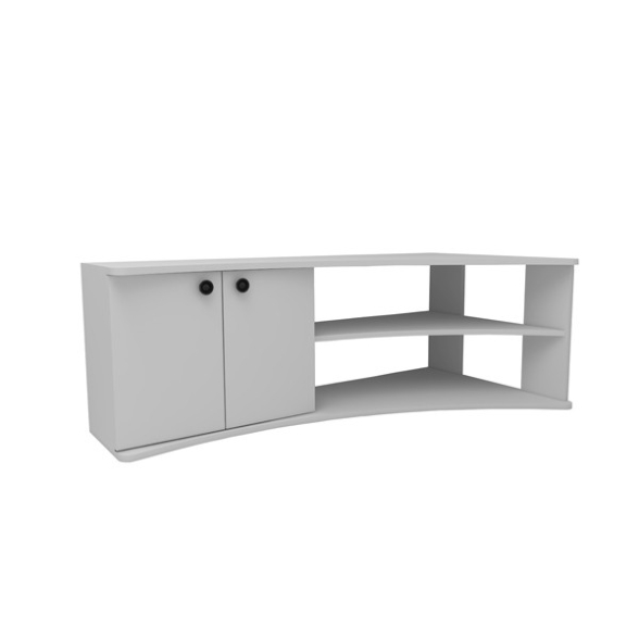 Mobile TV Ad Angolo Design Curvo Con 2 Ante Doris Bianco