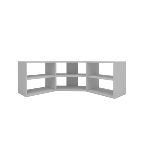 Mobile TV Ad Angolo Design Moderno Con Vani A Giorno Donna Bianco