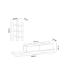 Mobile TV 180 Cm Con Pensili Laterali Malta Bianco E Rovere Chiaro