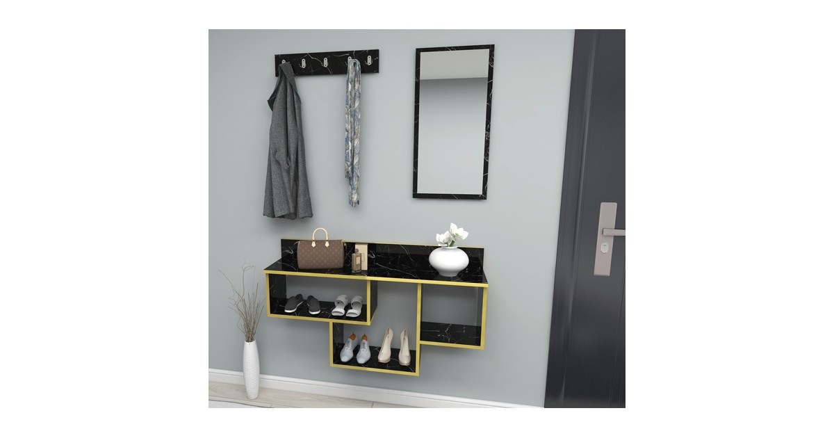 Mobile Ingresso Sospeso Isabela Con Specchio - 60x85.5x30 Cm, Melamina, Colore Safir - Foto 8