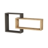 Mensola Sospesa 2 Vani A Cubo 87x15x44 Dante Antracite E Rovere