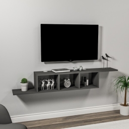 Mobile TV Sospeso 120x22x25 Con Vani A Giorno Morris Antracite