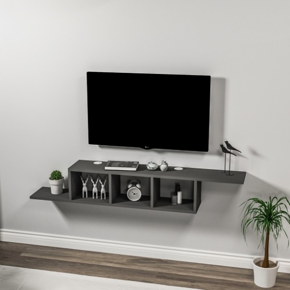Mobile TV Sospeso 120x22x25 Con Vani A Giorno Morris Antracite